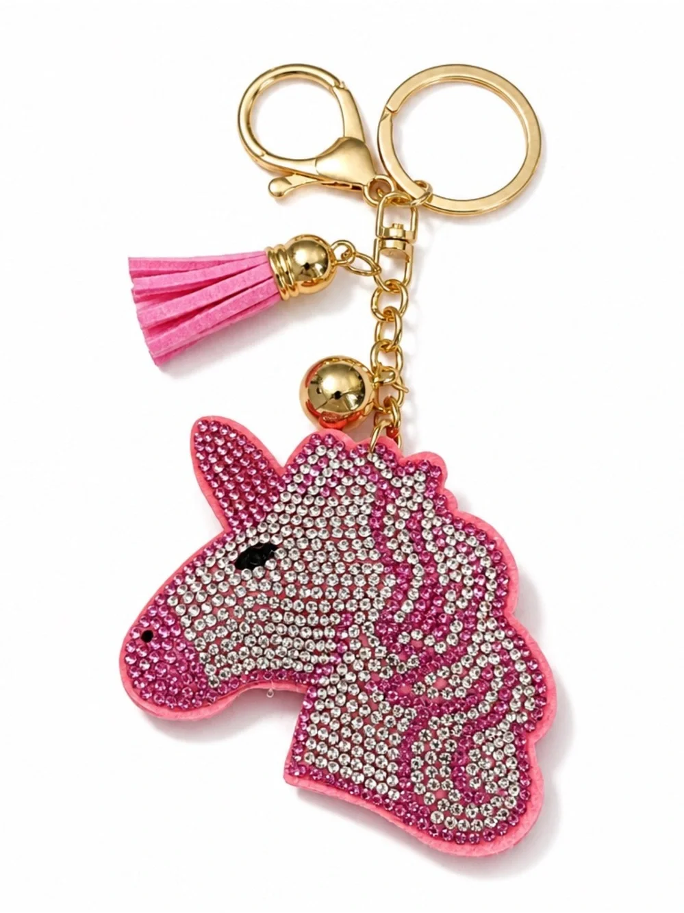 Rhinestone Unicorn Keyring bag backpack charm